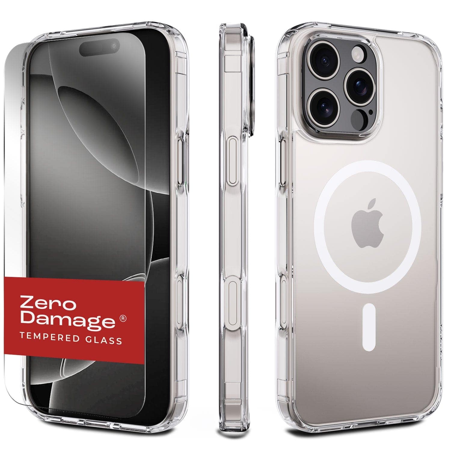 SaharaCase - Classic Series Case & Tempered Glass Kit - iPhone 16 Pro - Clear