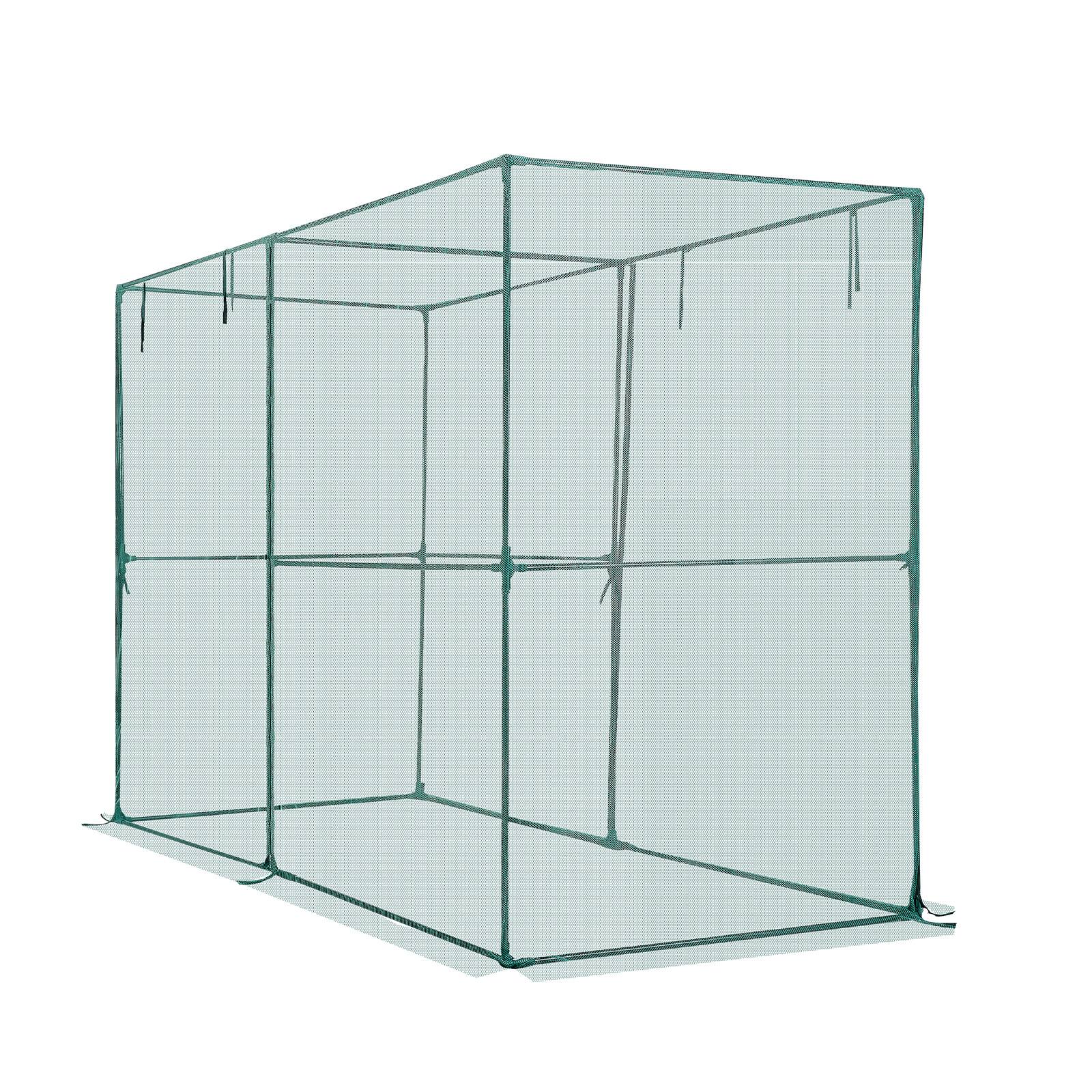 Alt View 4. VEVOR - Crop Cage, 7.8 x 3.9 x 5.9 ft Plant Protection Tent with Zippered Door, Wind-Resistant Tall Crop Cage, Easy to Install - Green + Black.