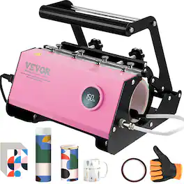 VEVOR - Mug Heat Press, 11-30oz Tumbler Heat Press Machine, Sublimation Transfer Straight Skinny Tumblers, Cup Heat Press - Pink