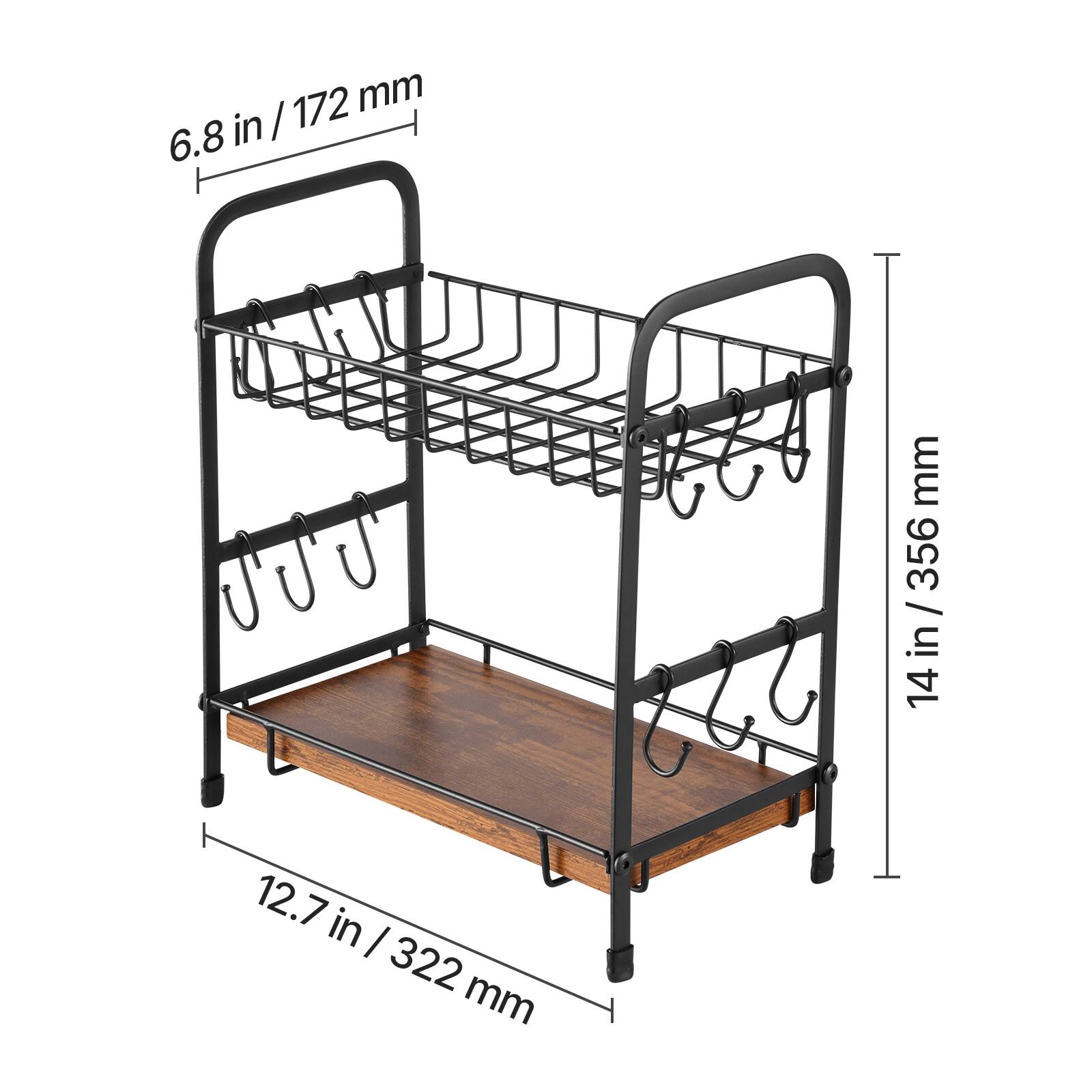 6.8 in / 172 mm  
14 in / 356 mm  
12.7 in / 322 mm