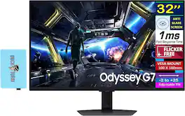 Samsung - Odyssey 32" 4K UHD Monitor with AMD FreeSync, 1ms Response Time, VESA Mount, HDMI & DKZ Hub, Color - Black