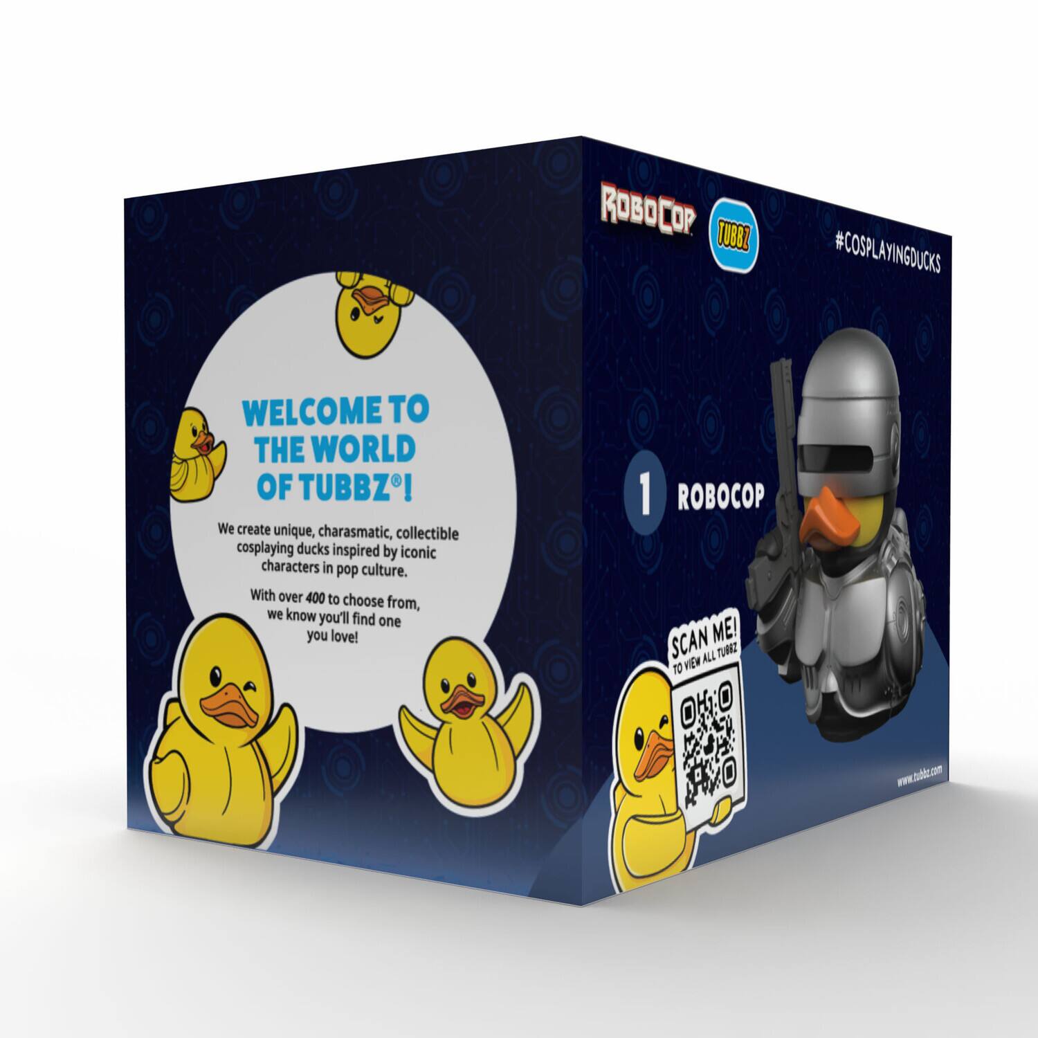 ROBOCOP TUBBZ #COSPLAYINGDUCKS

WELCOME TO THE WORLD OF TUBBZ!

We create unique, charismatic, collectible cosplaying ducks inspired by iconic characters in pop culture. With over 400 to choose from, we know you'll find one you love!

1 ROBOCOP

SCAN ME! TO VIEW ALL TUBBZ

www.tubbz.com