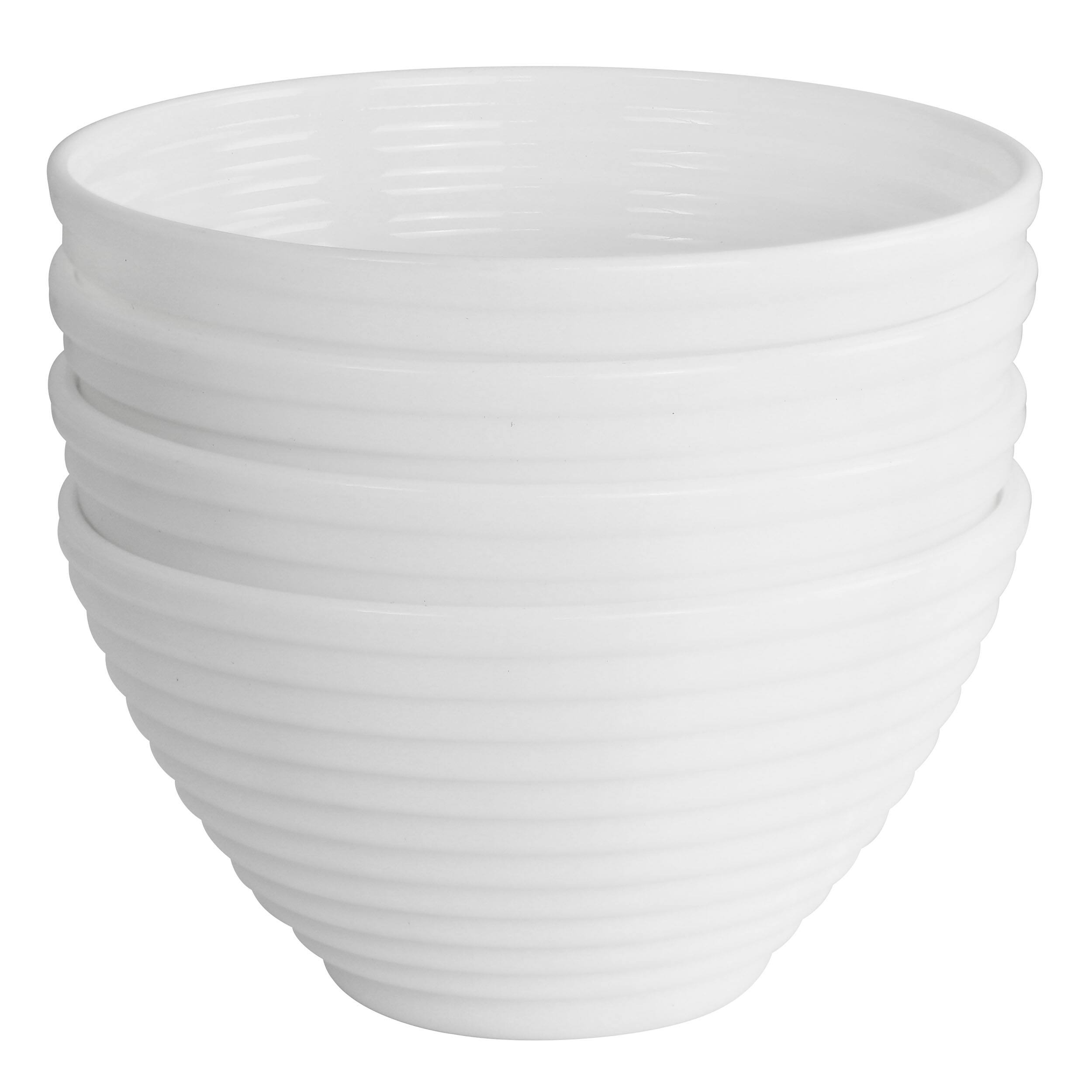 Alt View 1. Gibson - Gibson Ultra Patio 4 Piece Tempered Opal Glass Dessert Bowl Set in White - White.