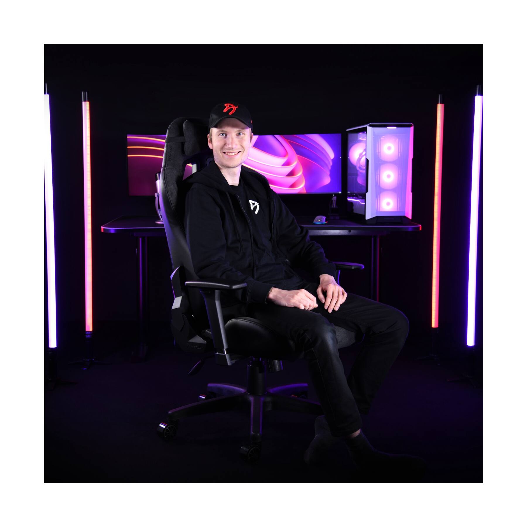 Alt View 3. Arozzi - Arozzi Avanti Soft Fabric Ergonomic Gaming Chair – Dark Grey – Cold Cured Molded Foam with Reclining Steel Frame - Dark Grey.