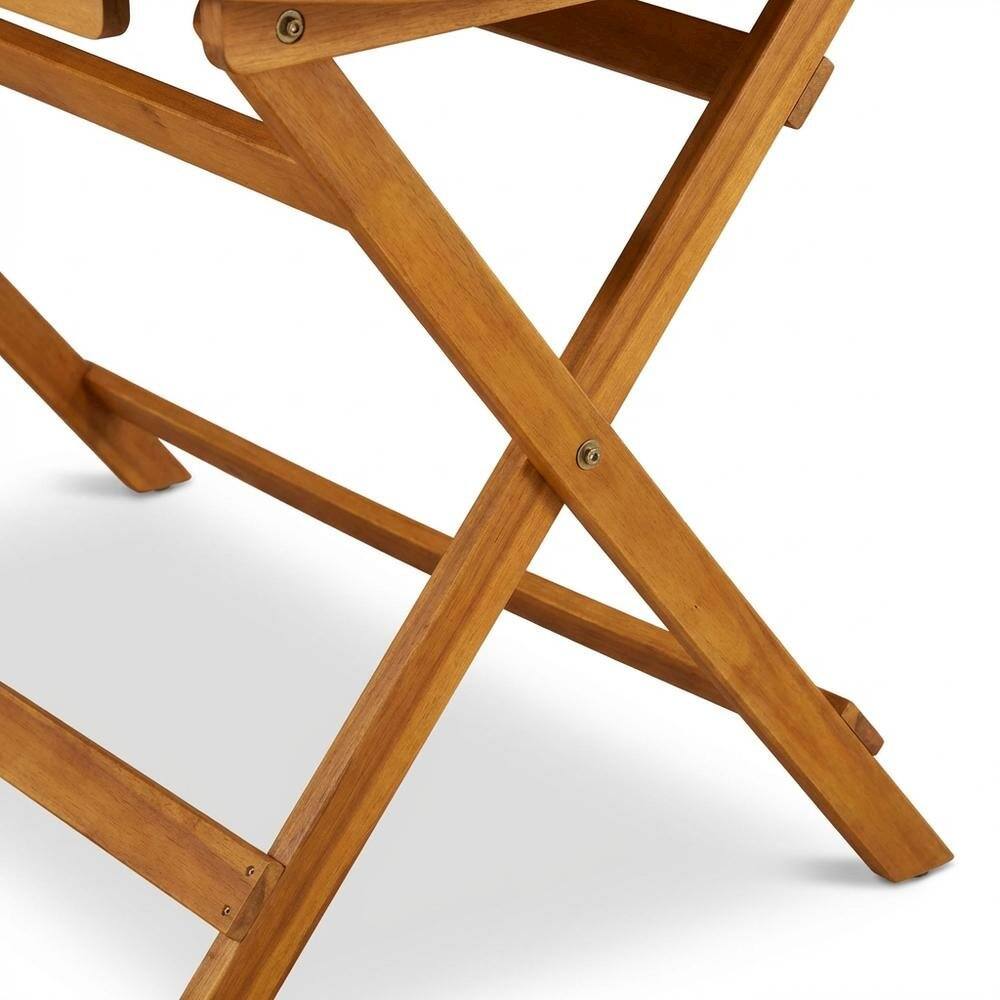 Back. Outdoor Escape - Oil-Finish Wooden Patio Dining Table Set with 4 Outdoor Chairs - Brown.