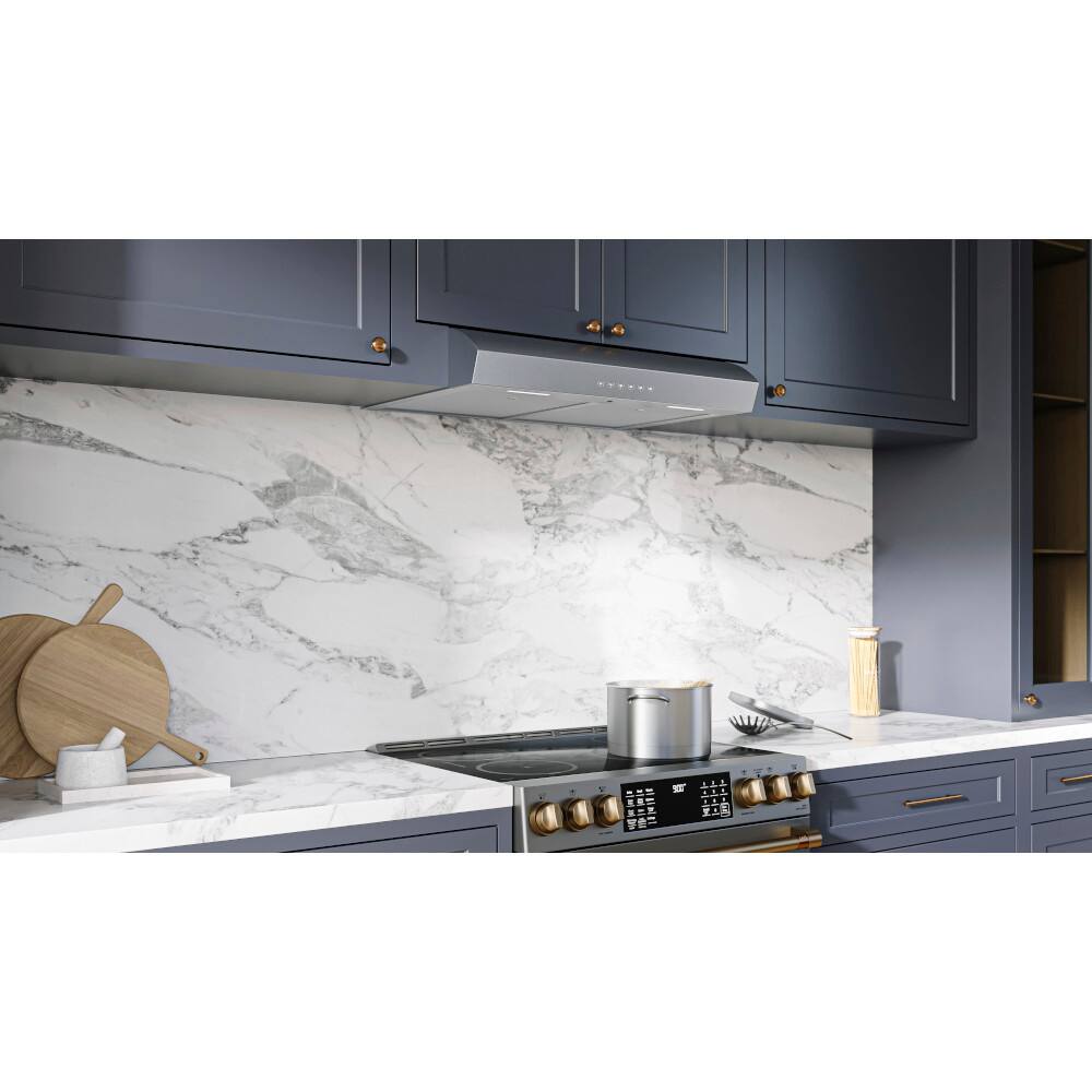 Alt View 13. Broan - Mantra 30-Inch 490 MAX Blower CFM 1.0 Sones Range Hood - Stainless Steel.