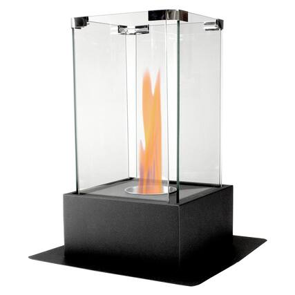Front. Northlight - Bio Ethanol Ventless Portable Fireplace with Flame Guard - 15" - Black.