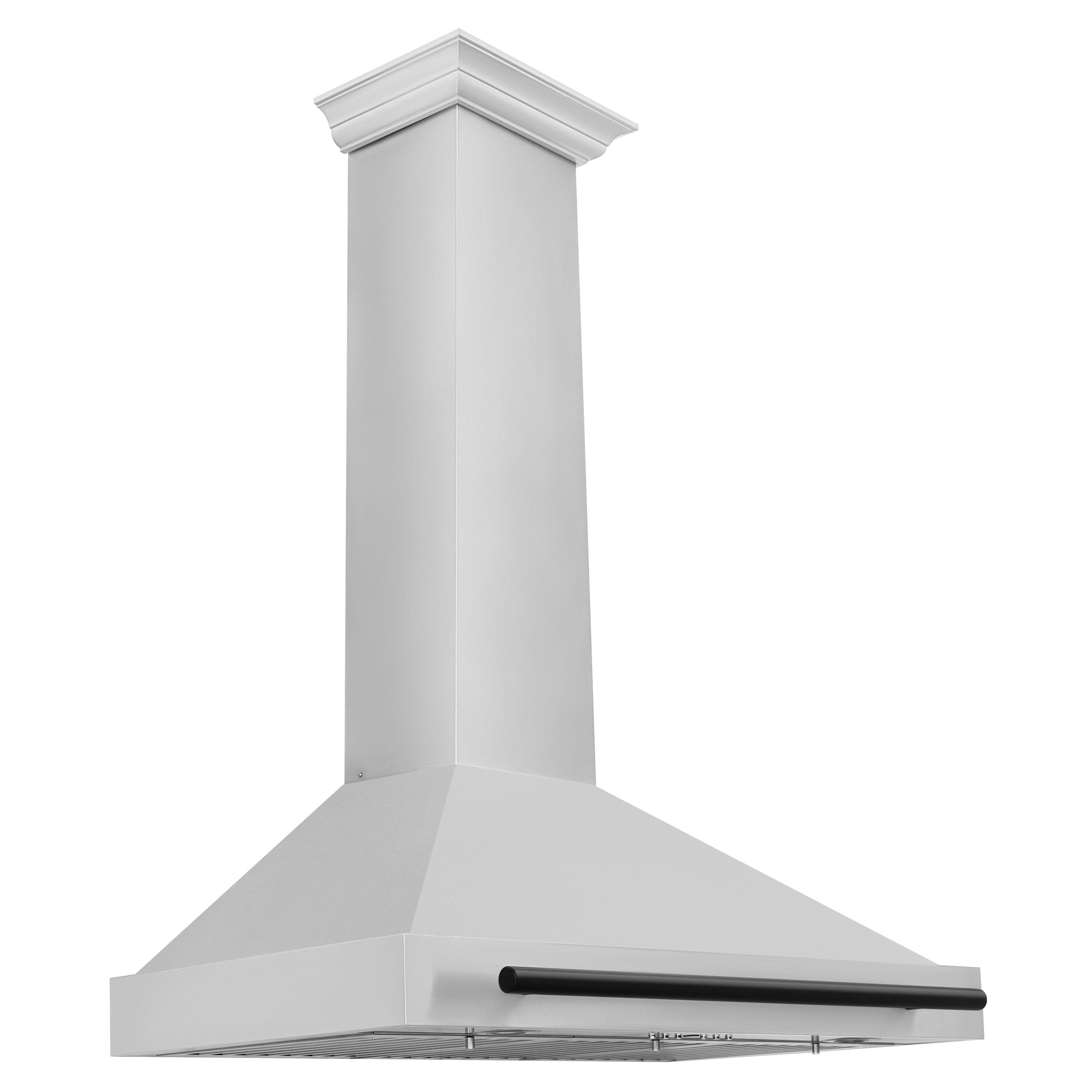Back. ZLINE - ZLINE 36 in.Autograph Edition Convertible Stainless Steel Range Hood with Stainless Steel Shell and Matte Black Accents - Stainless steel.