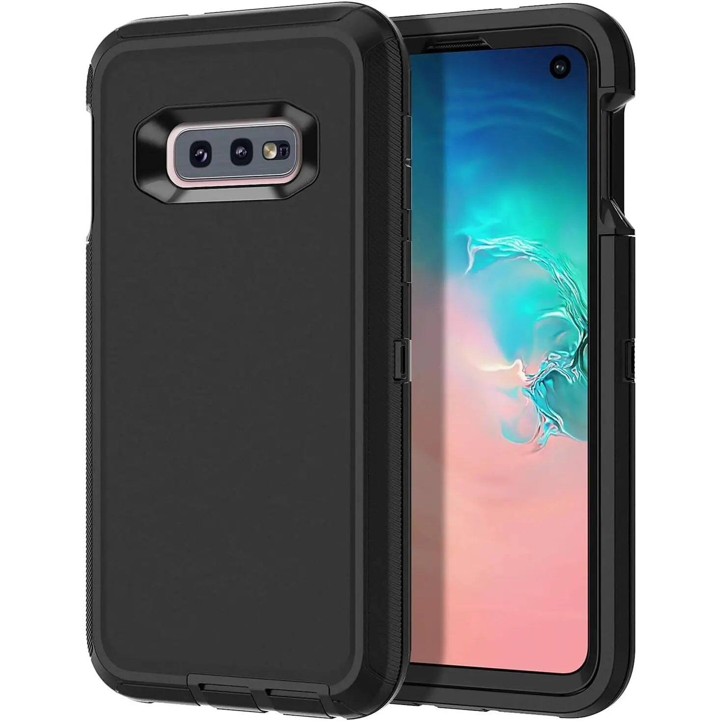 Front. Entronix - Entronix Case for Galaxy S10e - Triple-Layer Heavy Duty Protection - Black.