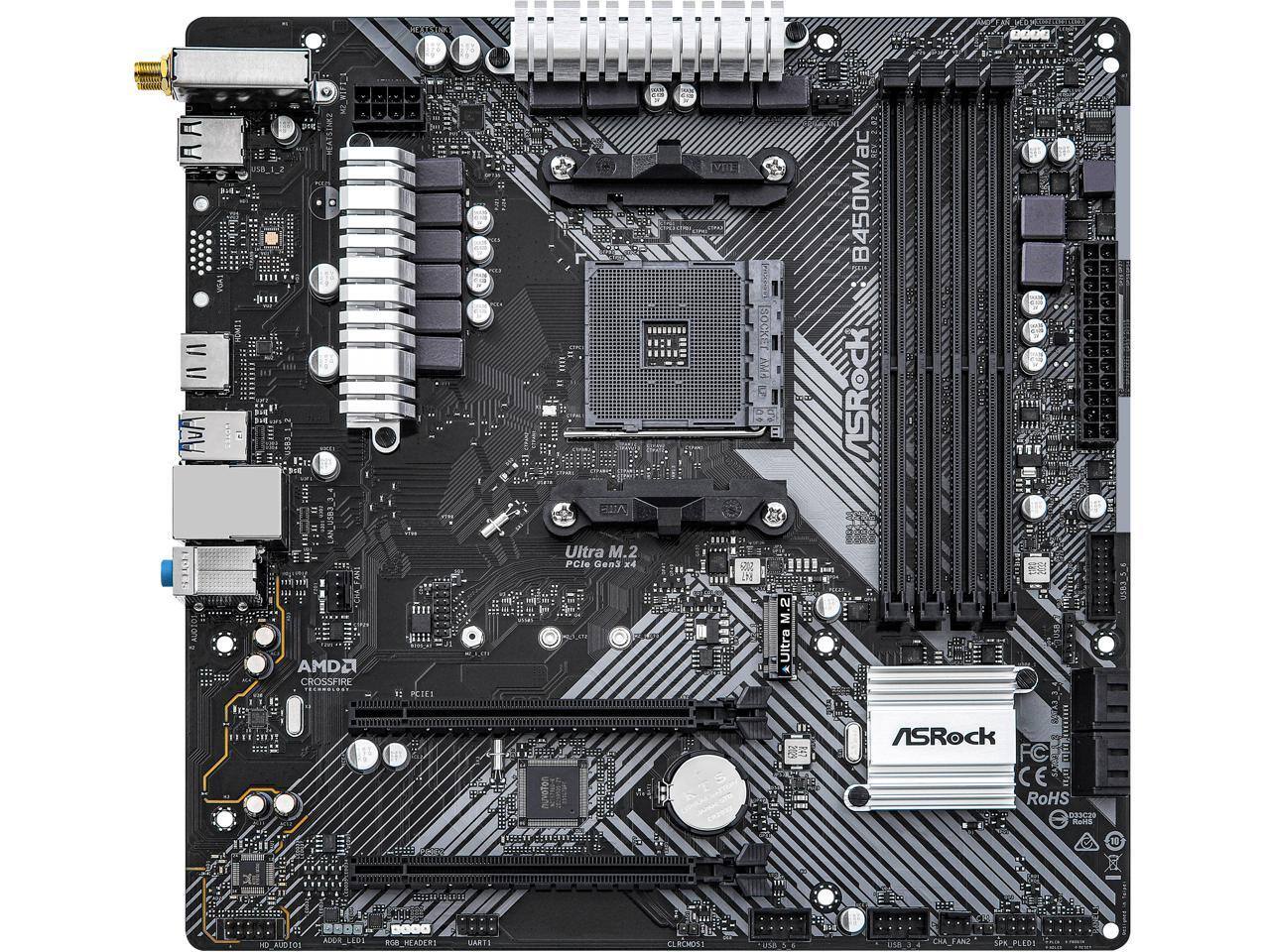 ASRock - B450M/ACR2.0 Micro ATX AMD Motherboard