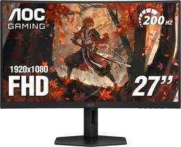 AOC - C27G4X 27" VA Curved Gaming Monitor, FHD (1920x1080), 200Hz, 0.5ms, Freesync - Black