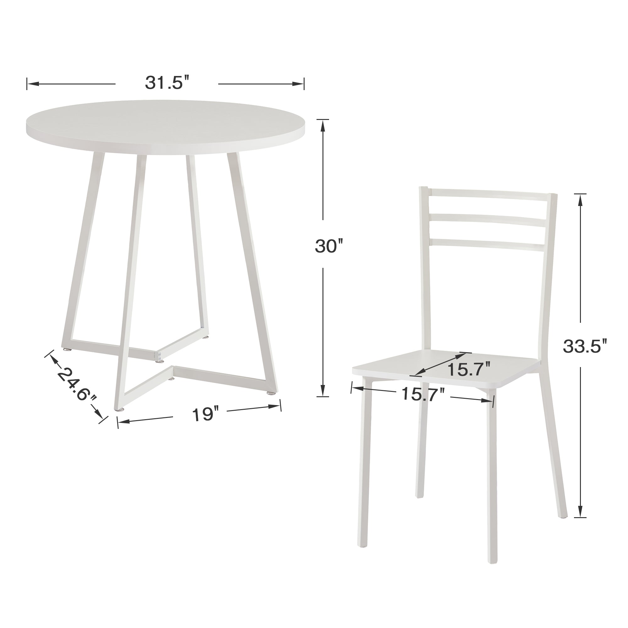 31.5"  
30"  
24.6"  
19"  
15.7"  
15.7"  
33.5"
