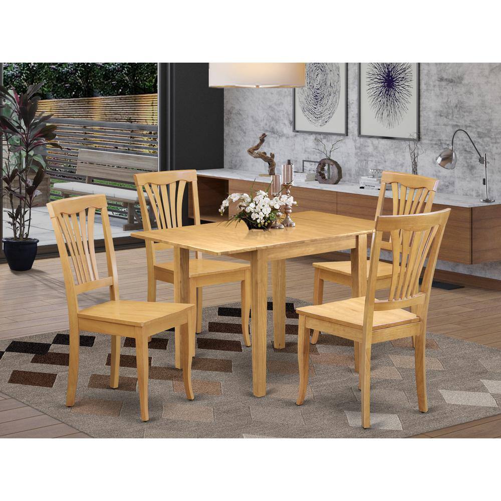 Left. East West Furniture - Dining Room Set Oak - Brown.