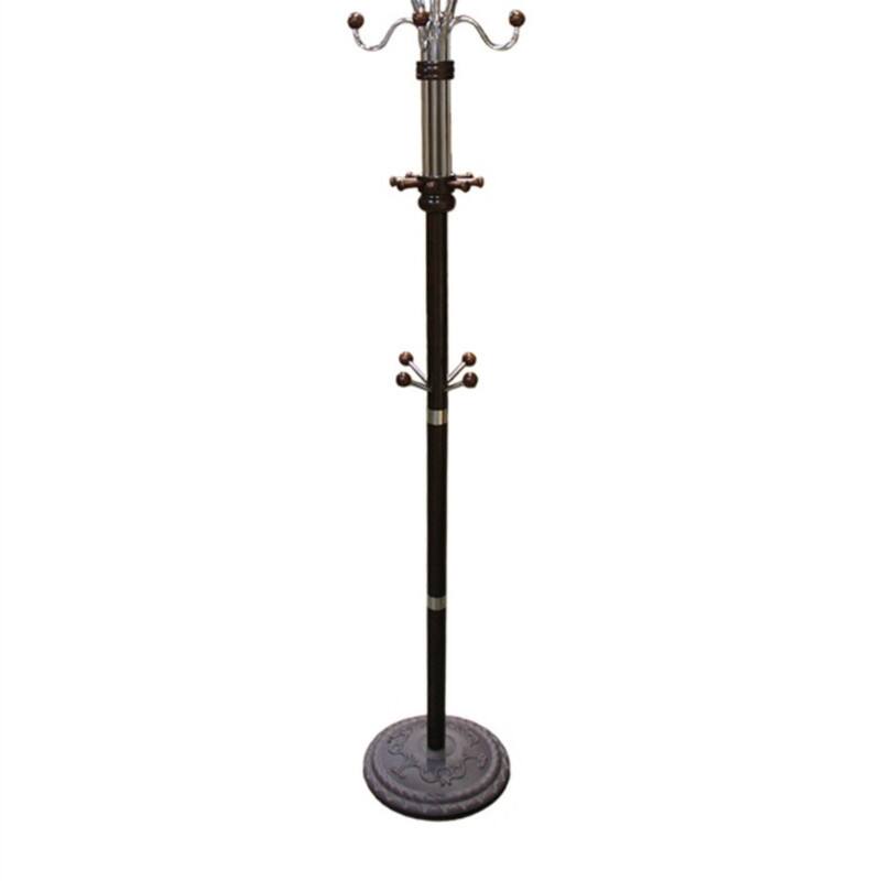 Left. ALEXOUN - 73" Chrome & Oak Coat Rack - Composite Wood Standing Hanger, 60 lbs Capacity, 19" Base, 1pc - Black.