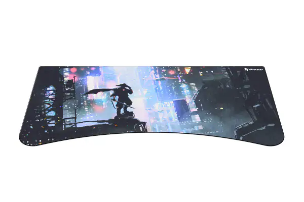 Front. Arozzi - Arozzi Full-Surface, Interchangeable, Water-Resistant, and Washable DeskPad with Stitched Edges - D020 ( Samurai City ) - Black.