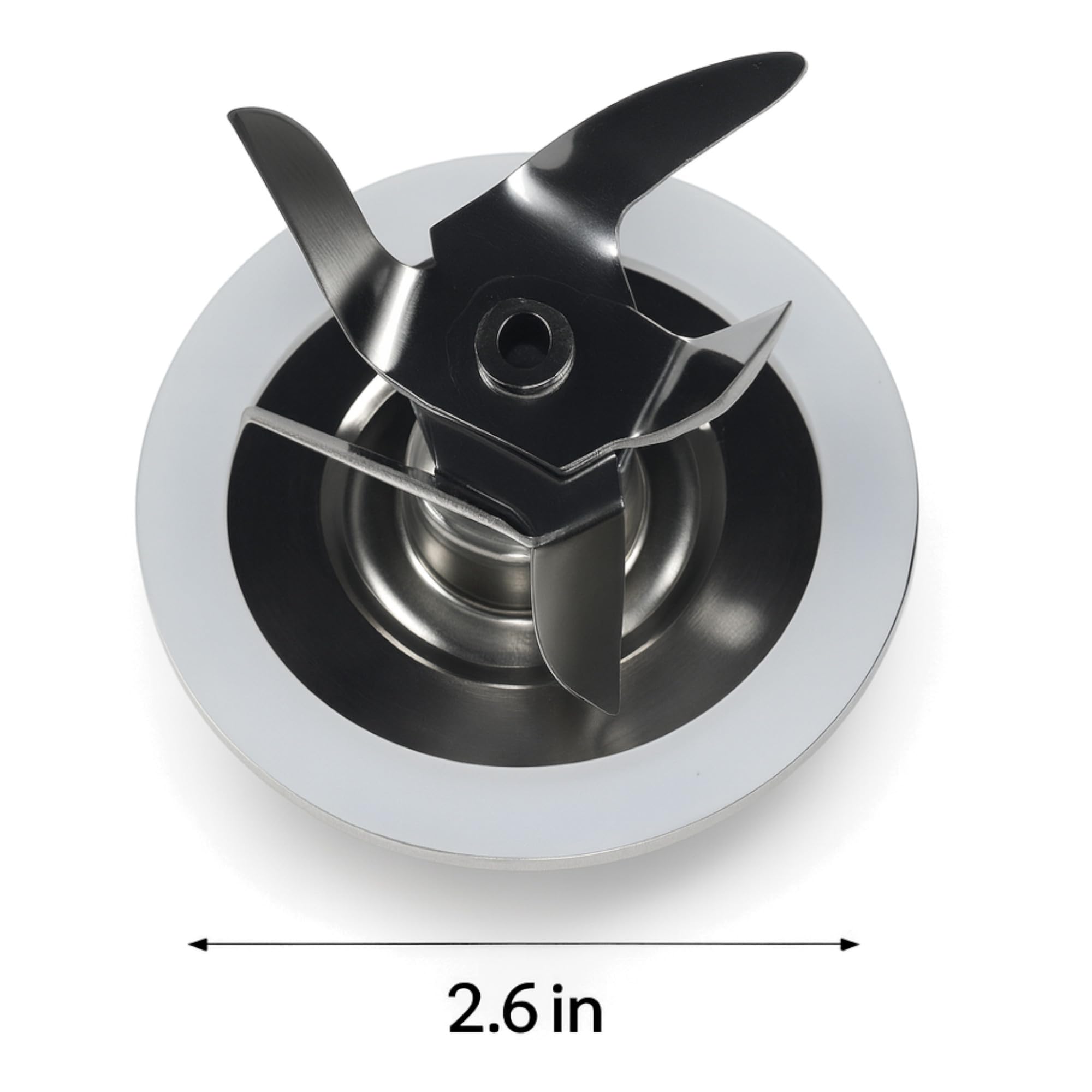 Angle. HQRP - Blender Blade for Oster Osterizer 148381-000-090 126450-001-090 with Rubber Seal Gasket & 4902 Blender Jar Bottom - Black.