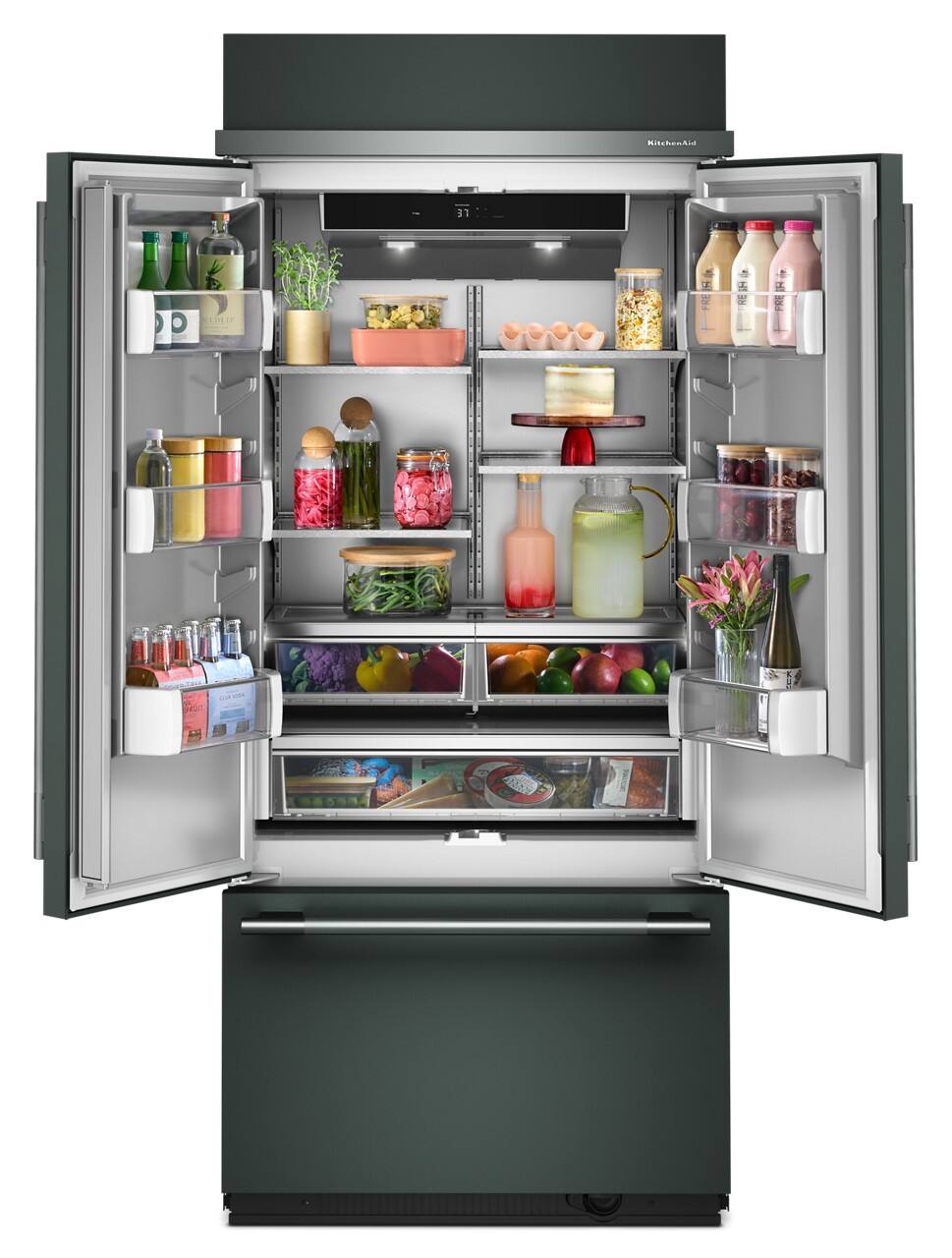 Alt View 1. KitchenAid - 20.8 Cu. Ft. Built-In French Door Bottom Mount Refrigerator - Juniper.