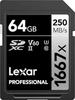 Lexar - Professional SDXC 1667X UHS-II, V60 64 GB