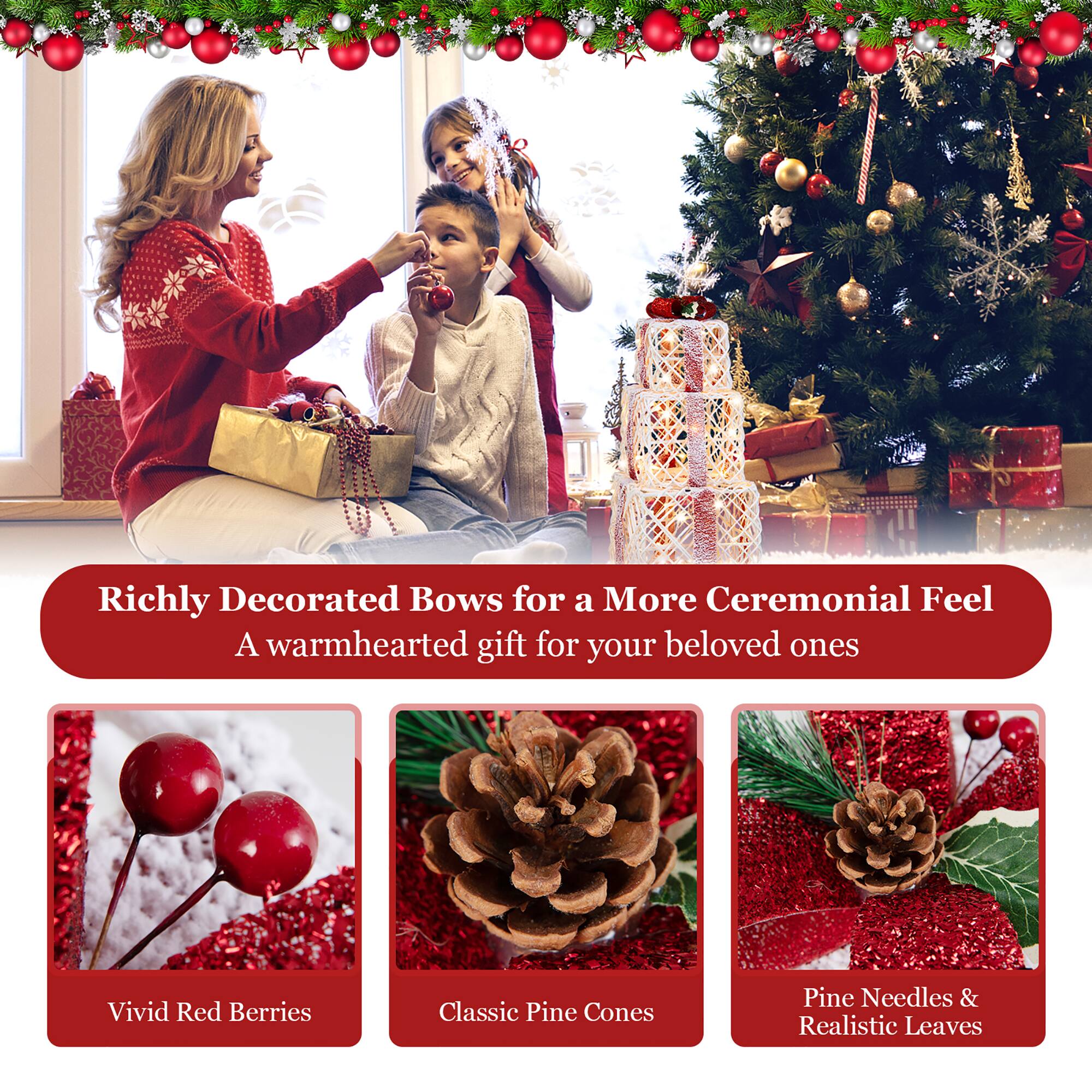 Richly Decorated Bows for a More Ceremonial Feel: A warmhearted gift for your beloved ones.