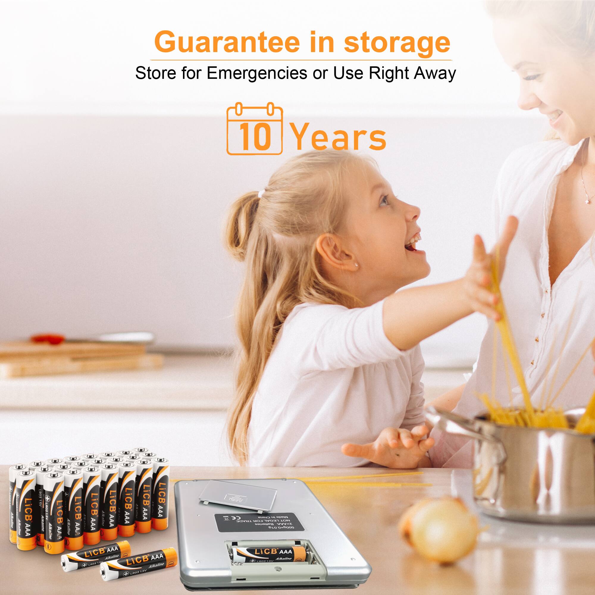 Guarantee in storage  
Store for Emergencies or Use Right Away  
10 Years