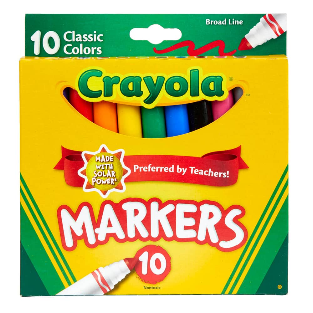 Crayola - Broad Line Markers Classic Colors Pack of 10 - 10 Classic Colors price history on PriceWatchPro