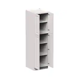 Boyel Living - 24-in W x 84-in H x 27-in D Shaker RTA Kitchen Pantry Cabinet with Soft-Close Doors - Glacier White