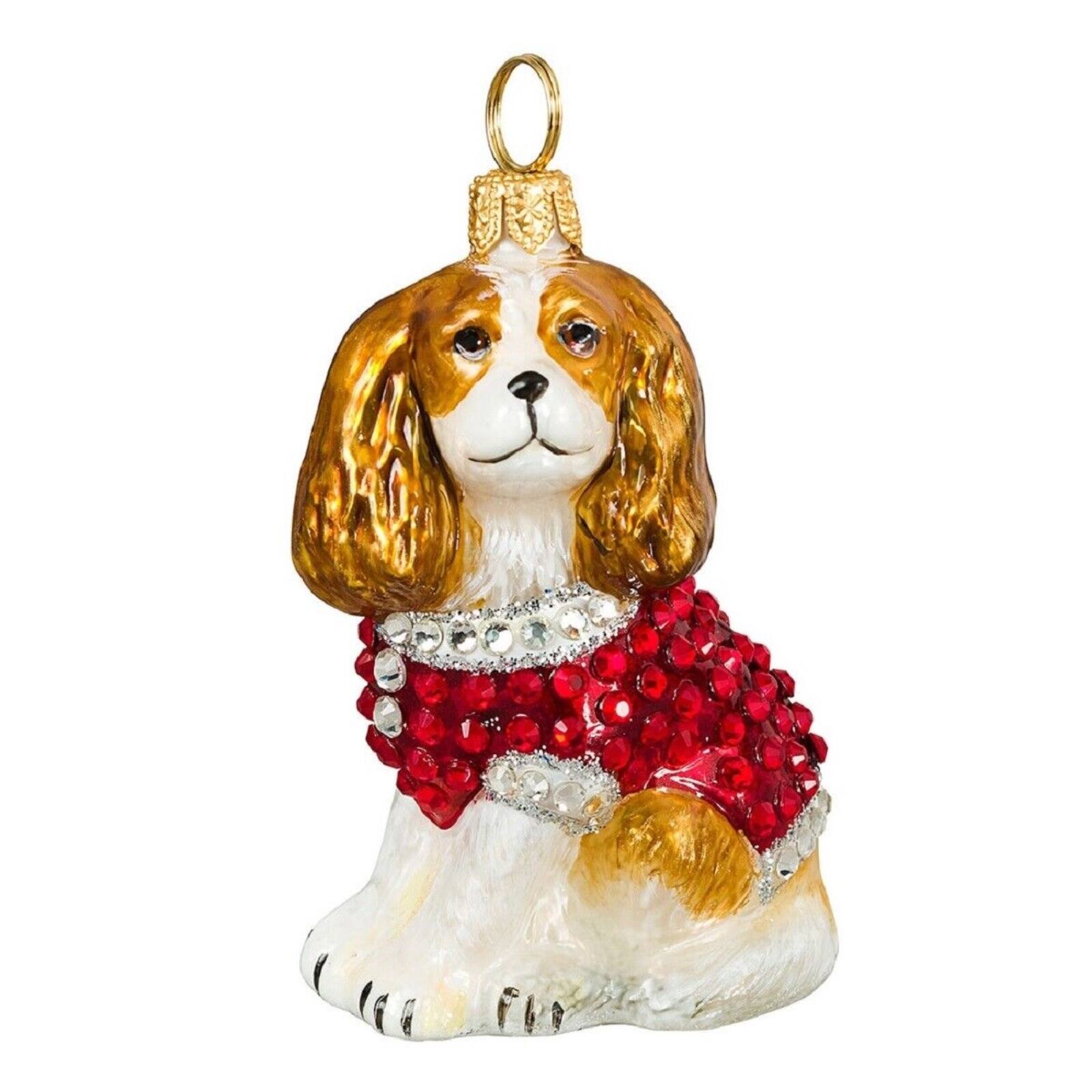Front. Joy to the World Collectibles - Joy to the World Blenheim Cavalier King Charles Spaniel in Crystal Coat Polish Christmas Ornament - Multicolor.