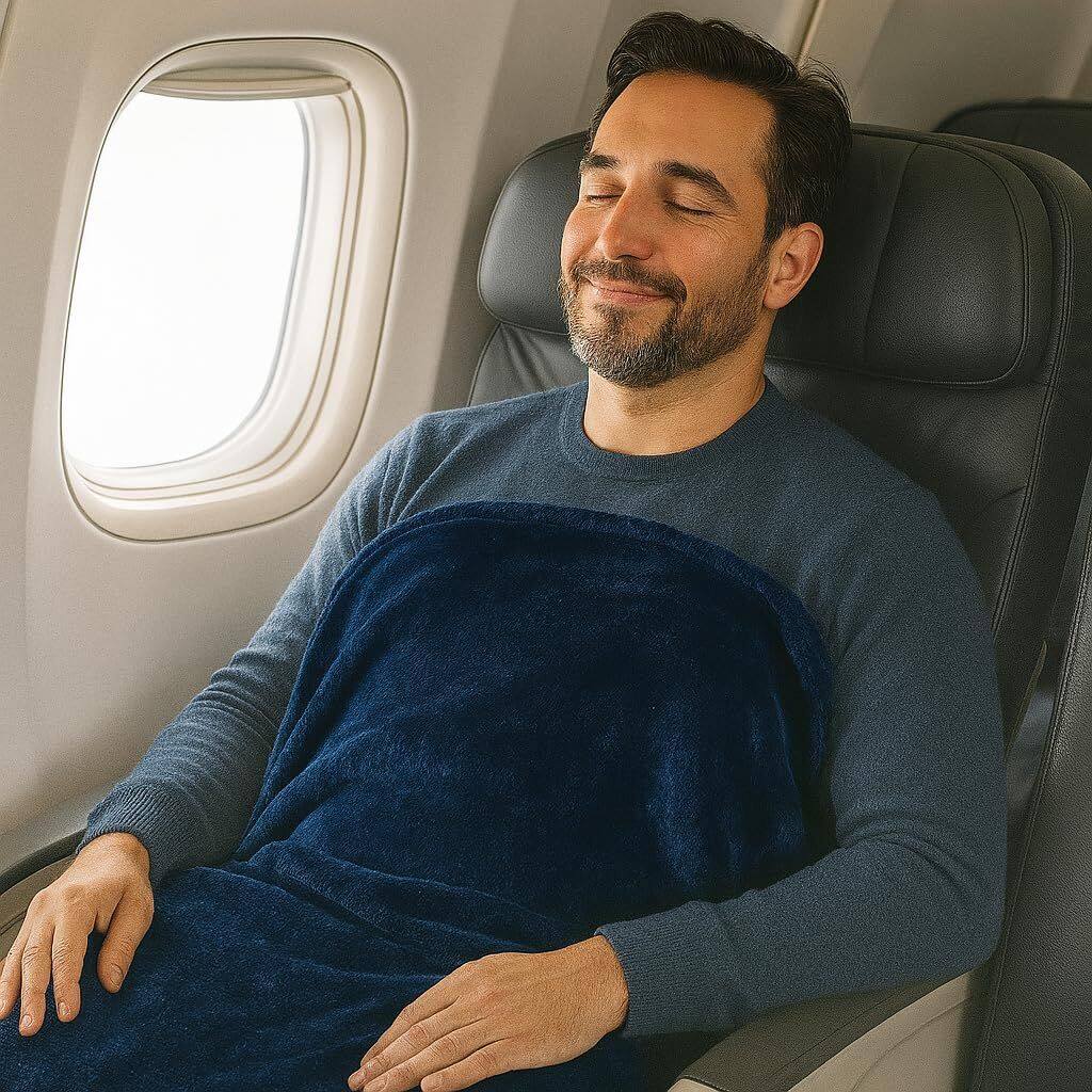 Alt View 1. Noble House - Noble House Comfort Fly Travel Pillow And Blanket Set - Great For long Or Short Flights - Makes A Great Gift - Navy - Navy.