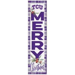 Jardine - TCU Horned Frogs 12'' x 48'' Outdoor Christmas Leaner - White