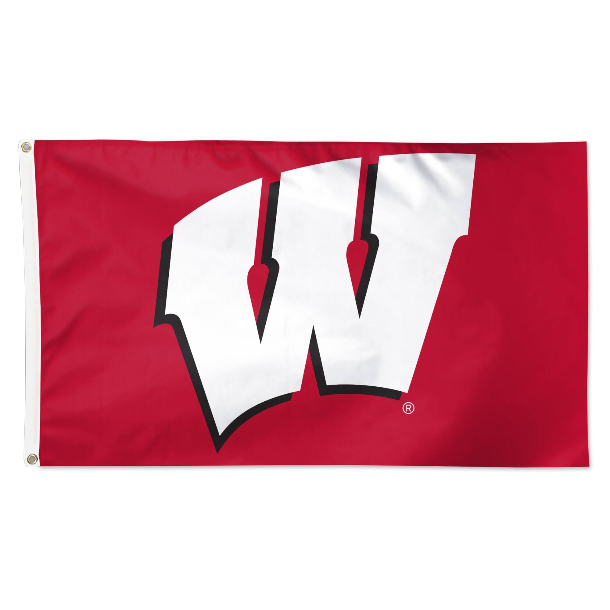 Front. WinCraft - Wisconsin Badgers 3' x 5' Single-Sided Deluxe Flag - Multicolor.