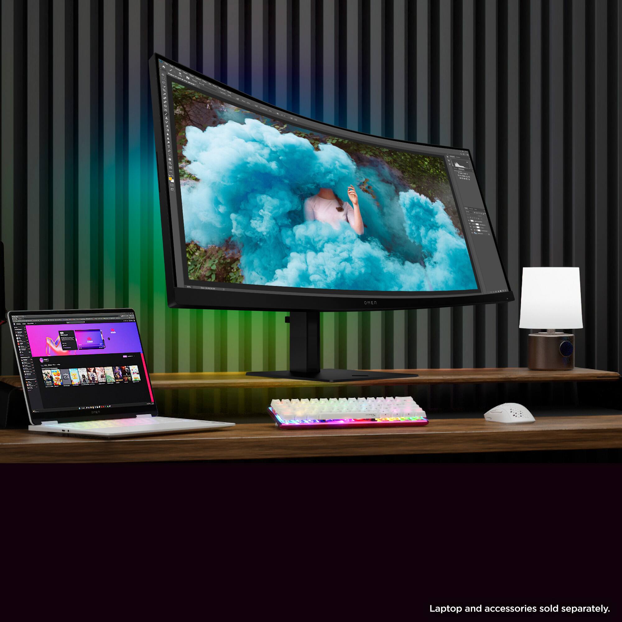 Laptop and accessories sold separately.