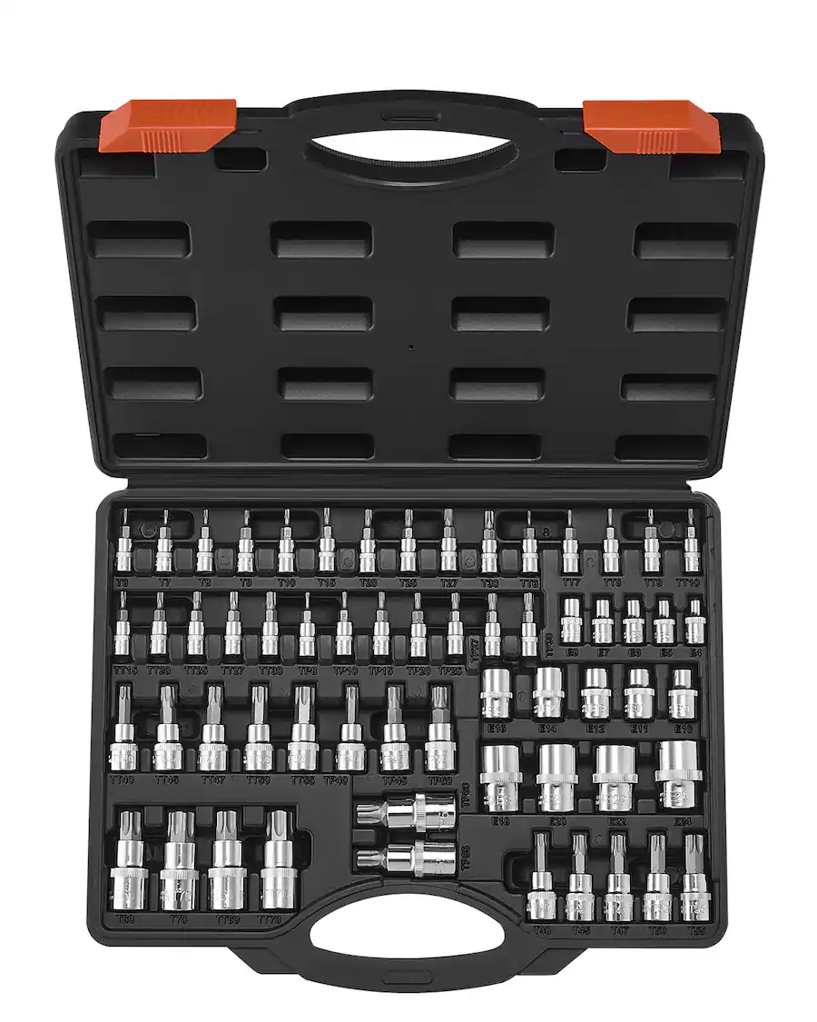 VEVOR Torx Bit Socket and External Torx Socket Set, 60 Piece T6 T70 ...