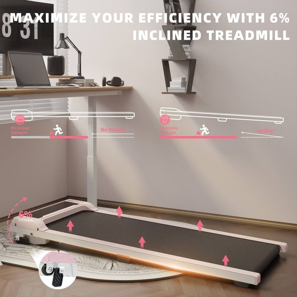 MAXIMIZE YOUR EFFICIENCY WITH 6% INCLINED TREADMILL

0% Incline 360Kal/H
No Incline
6% Incline 480Kal/H
Incline 6% Increase