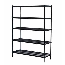 Design Ideas - MeshWorks 5 Tier Full-Size Metal Storage Shelving Unit Rack - Black