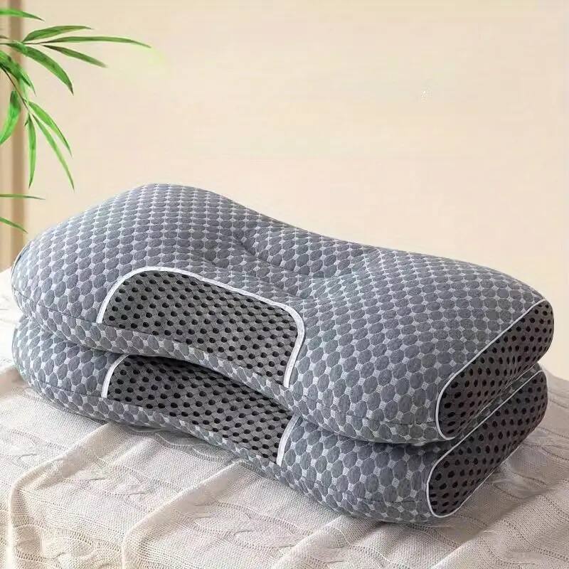 Front. TinyHomie - 2pack YBZ 3D Knitted Cotton Massage Pillow grey - Gray.