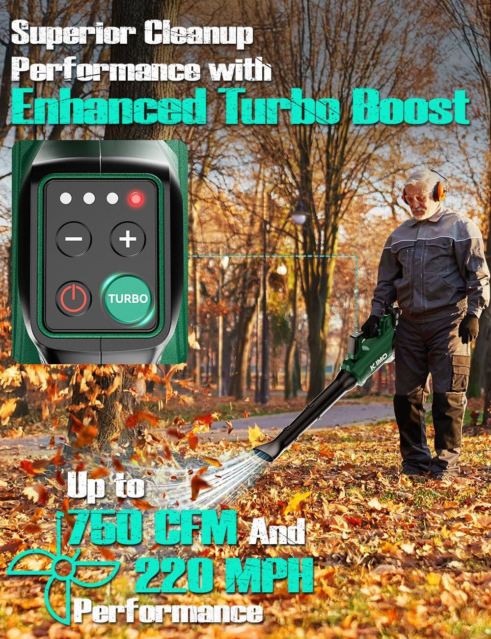 Superior Cleanup Performance with Enhanced Turbo Boost

Up to 750 CFM And 220 MPH Performance