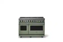 Viking - 48 in. Wide 8 Burner Dual Fuel Sealed Burner Range - Eucalyptus