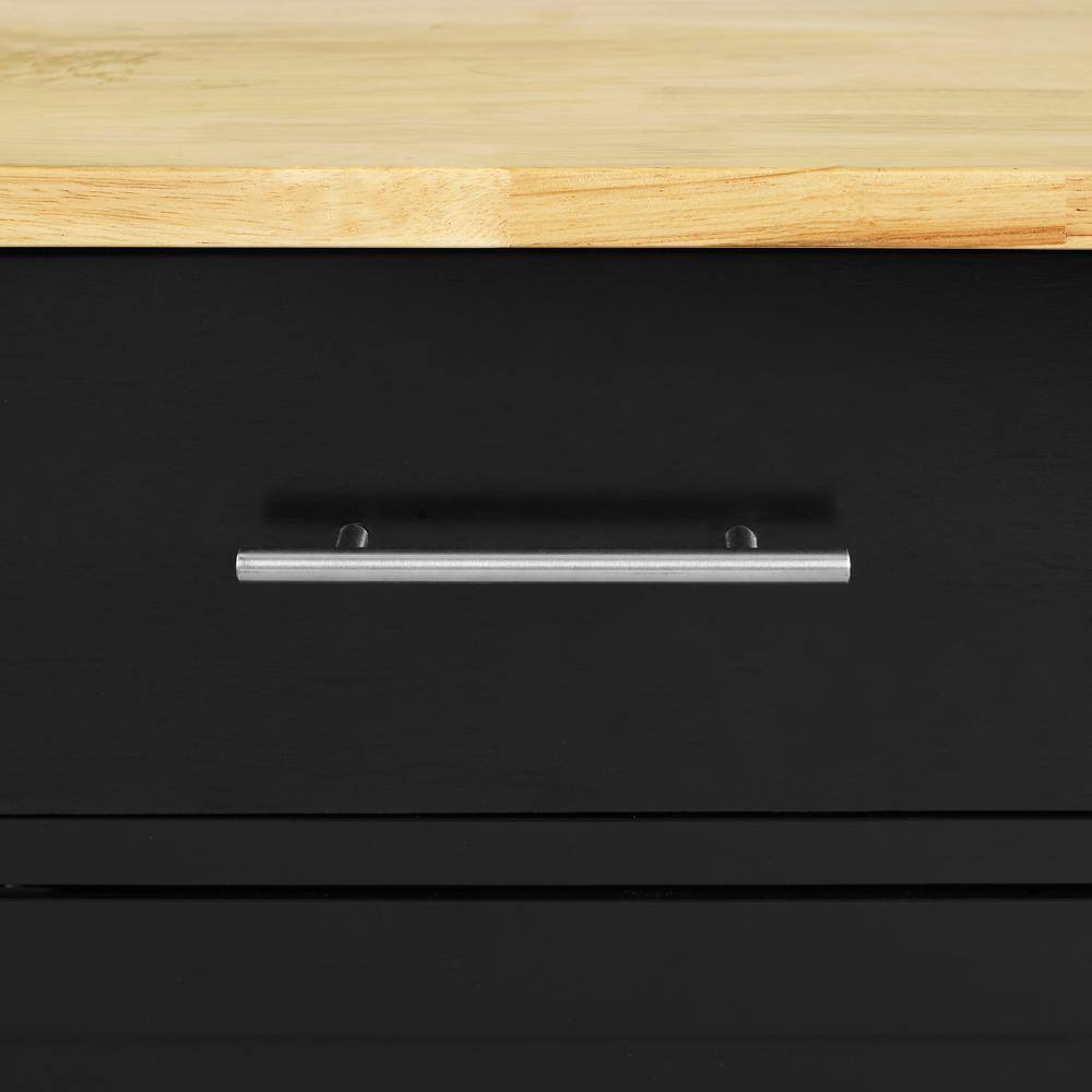 Alt View 9. Crosley Furniture - Savannah Wood Top Drop Leaf Kitchen Island/Cart - Black.