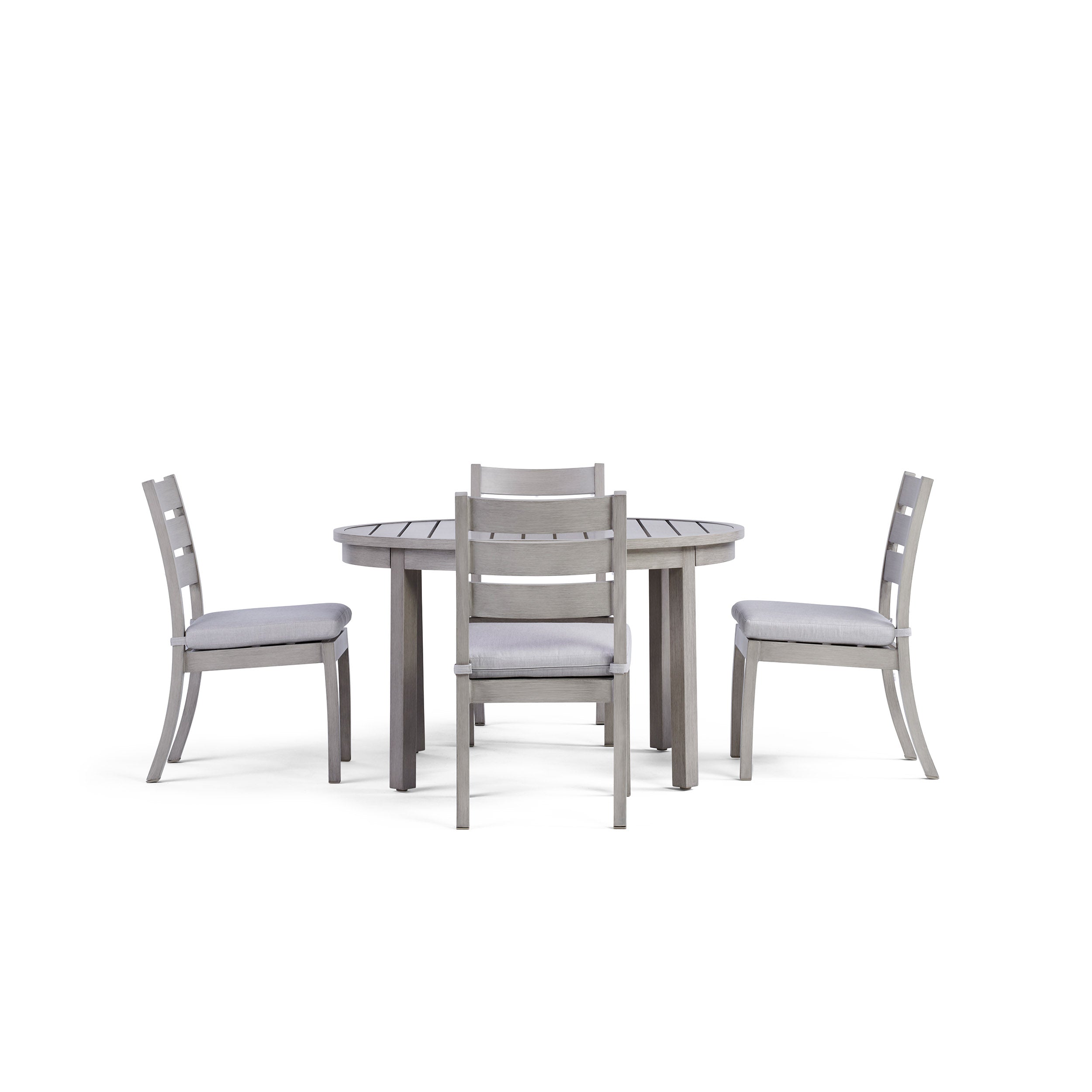 Front. Yardbird® - Eden 5 Piece Round Dining Set - Silver.