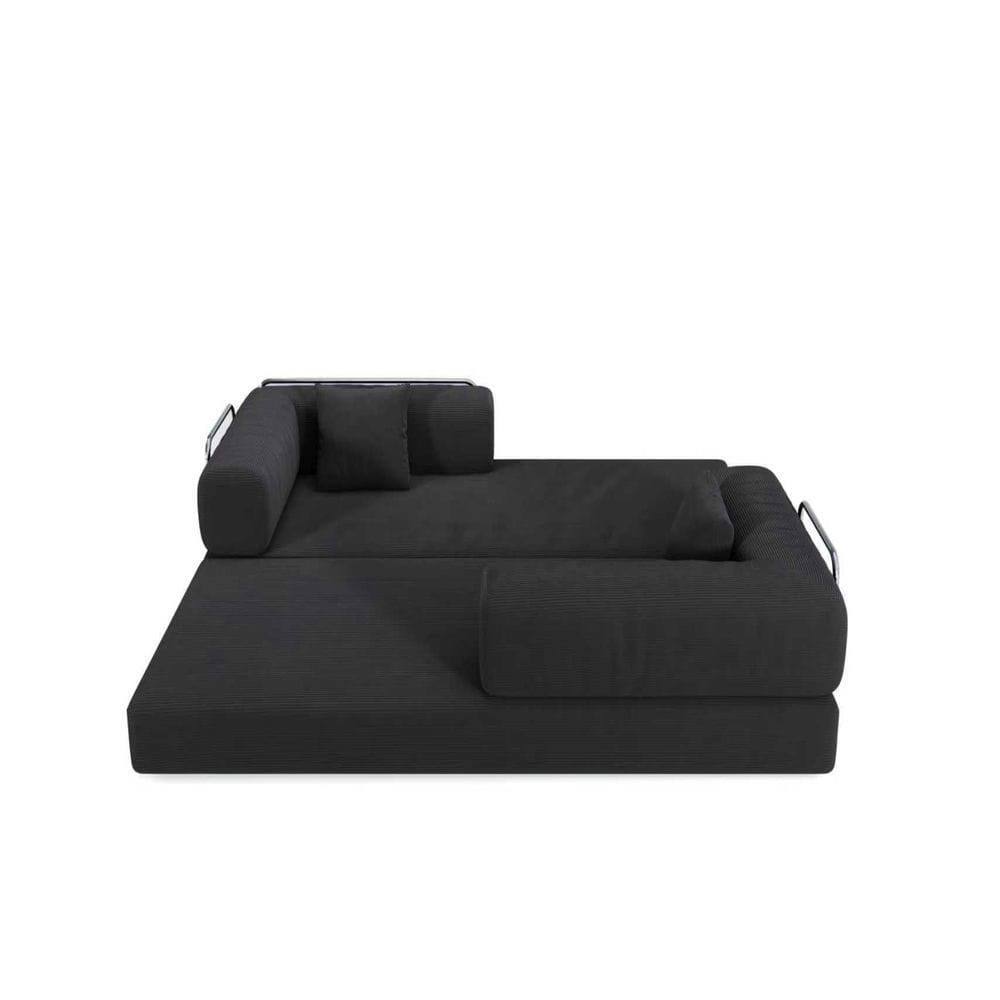 Alt View 9. Kadyn - 78.8" Modular Floor Sofa, Convertible Pudding Block Design with Armrests, Compression Packaged, Gray - Gray.