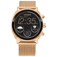 Citizen - CZ Smart 41mm Unisex Casual Smartwatch with IP Stainless Steel Mesh Bracelet - Rose Gold - Front_Zoom