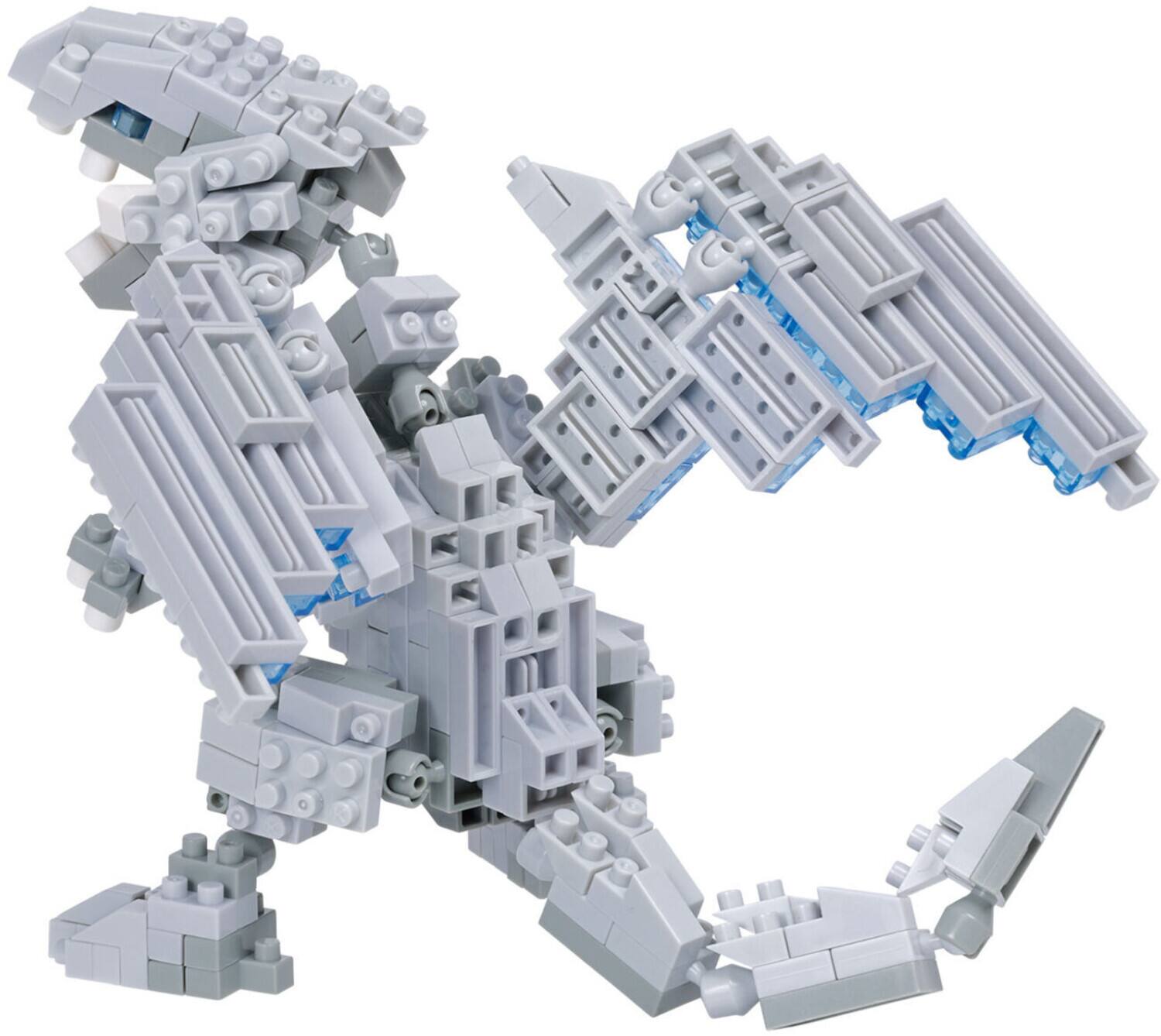 Alt View 1. Bandai - Nanoblock - Yu-Gi-Oh! Duel Monsters - Character Collection - Blue-Eyes White Dragon Building Kit   - COLLECTIBLES - Multicolor.