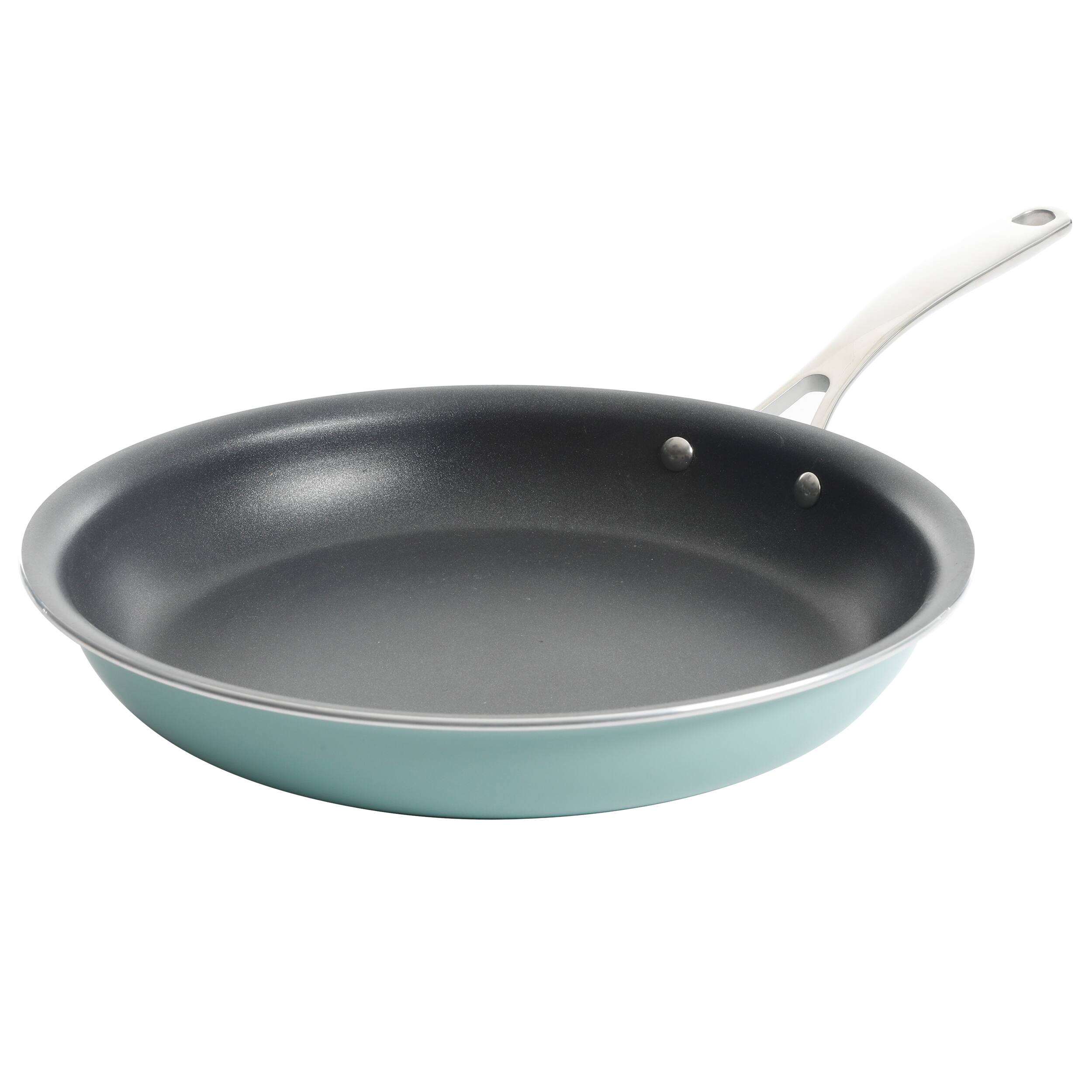 Alt View 5. Martha Stewart - Martha Stewart Lockton 10 Piece Aluminum Nonstick Enamel Cookware Set in Mint with Lids - Mint.