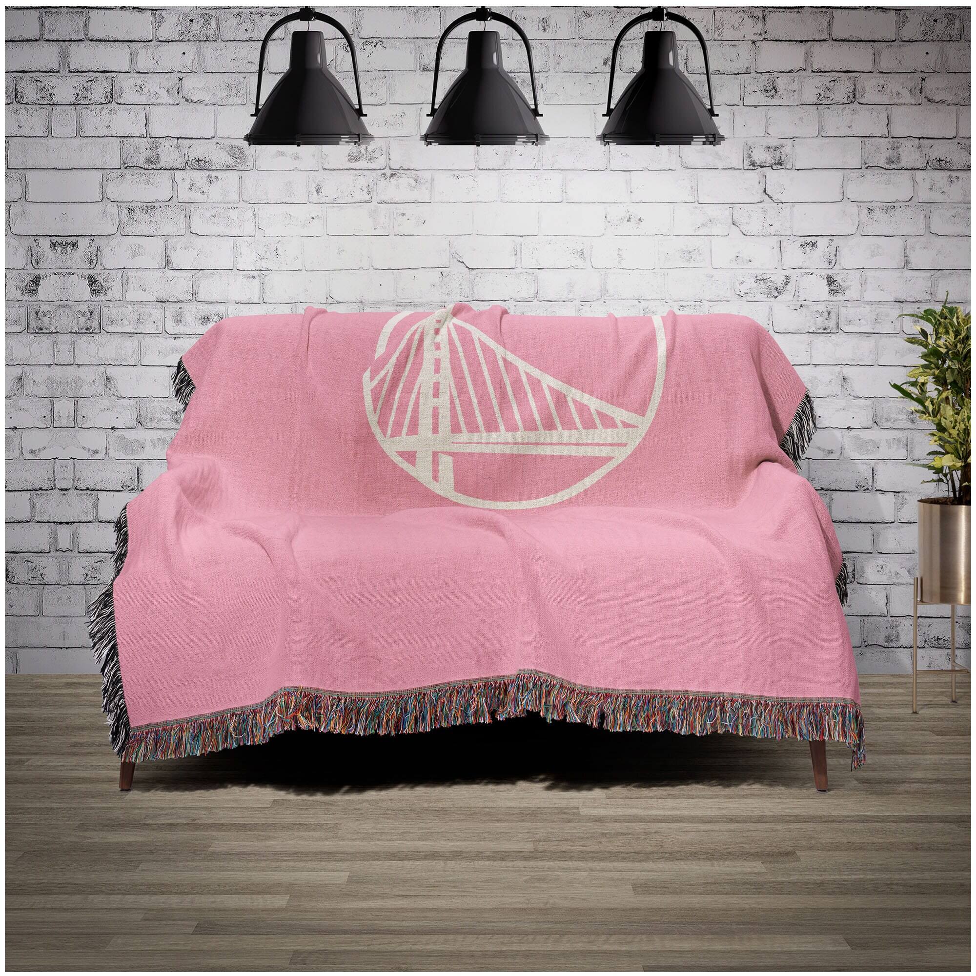 Alt View 1. Chad & Jake - Golden State Warriors Woven Blanket - Pink.