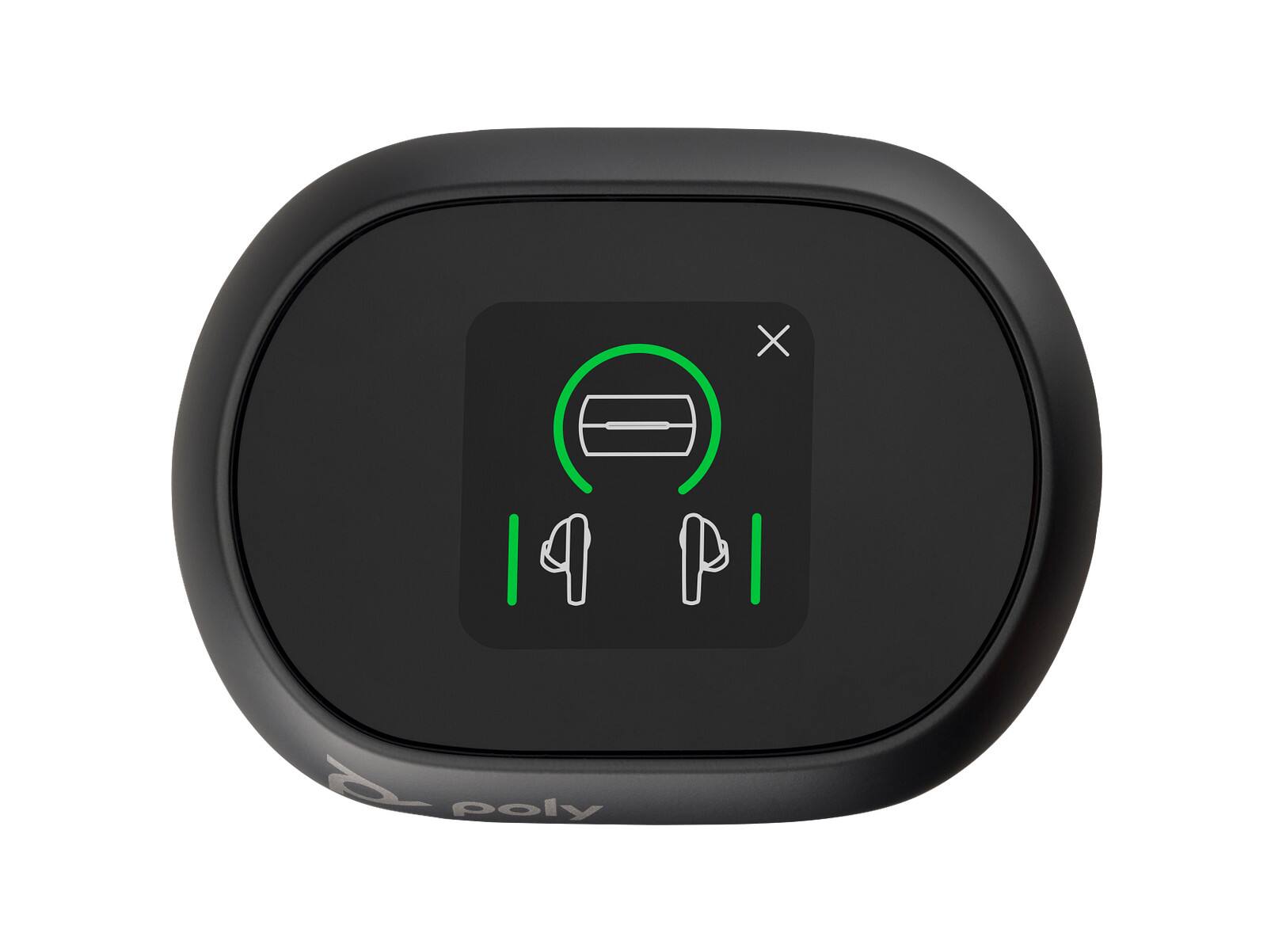 Left. HP - Poly Voyager Free 60+ UC M Carbon Black Earbuds - Black.