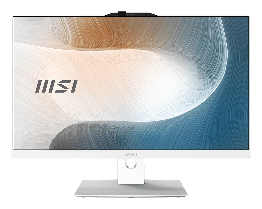 Front. MSI - Modern AM242TP 23.8" FHD Touch-Screen All-in-One - intel core 5-120U - 16GB Memory - 1TB SSD - WHITE.