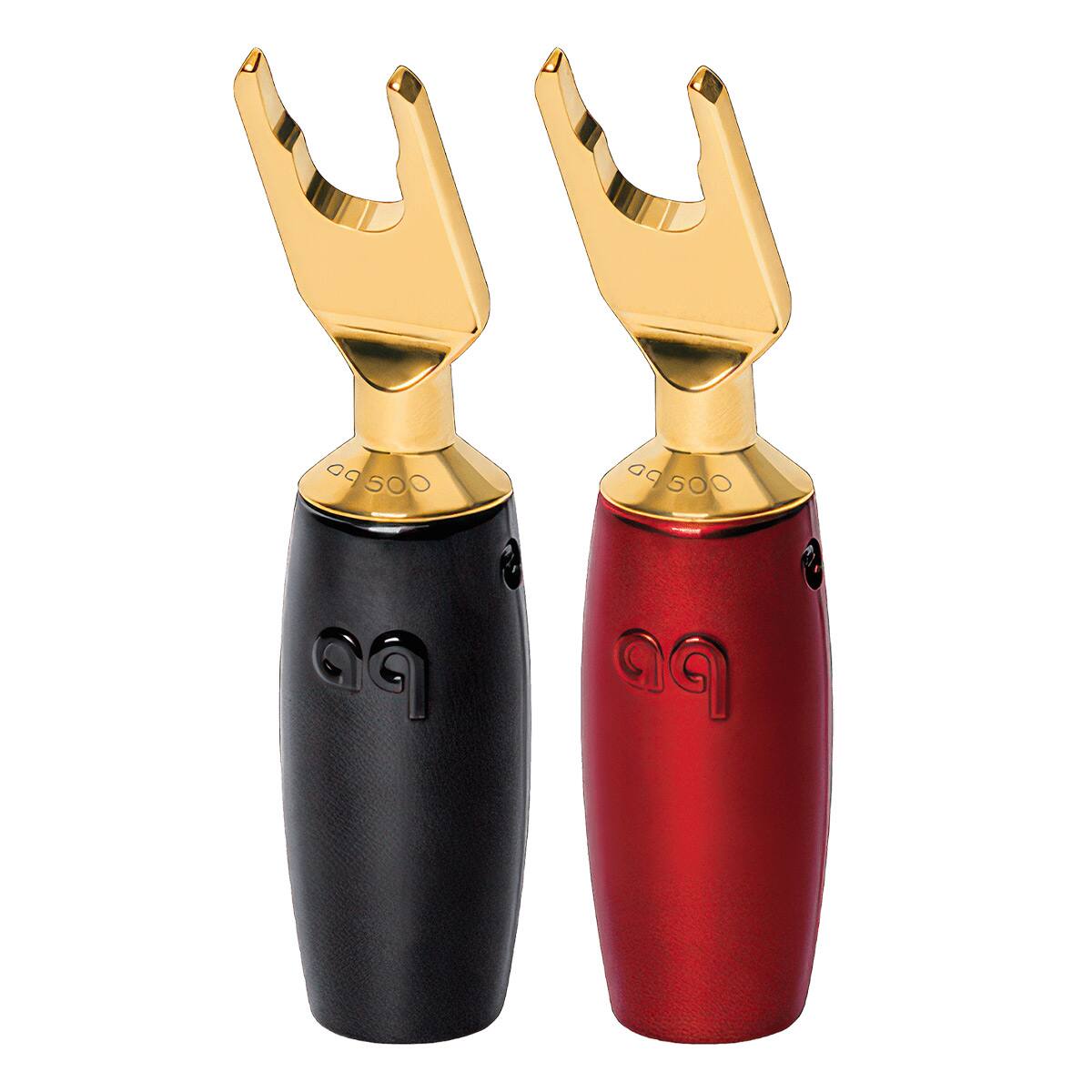 AudioQuest - 500 Series Gold Multi-Spade Speaker Connectors - Pack of 6 - Black