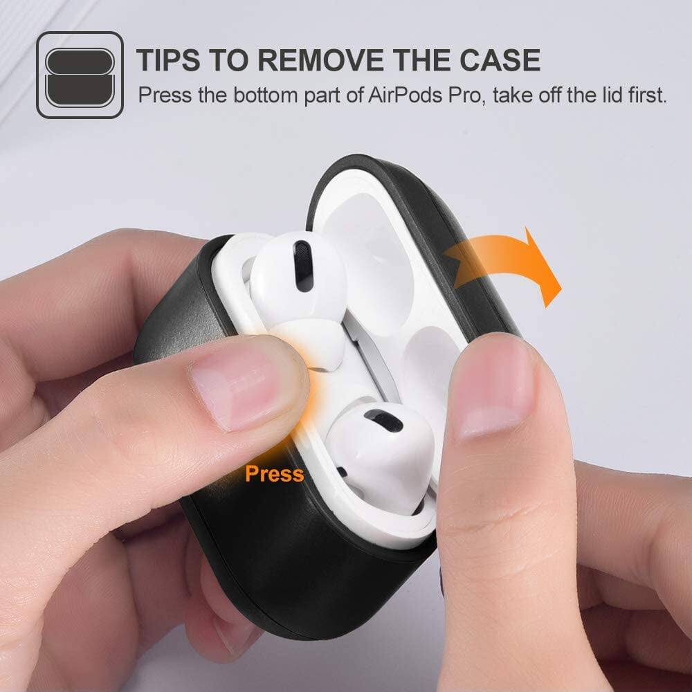 TIPS TO REMOVE THE CASE

Press the bottom part of AirPods Pro, take off the lid first.