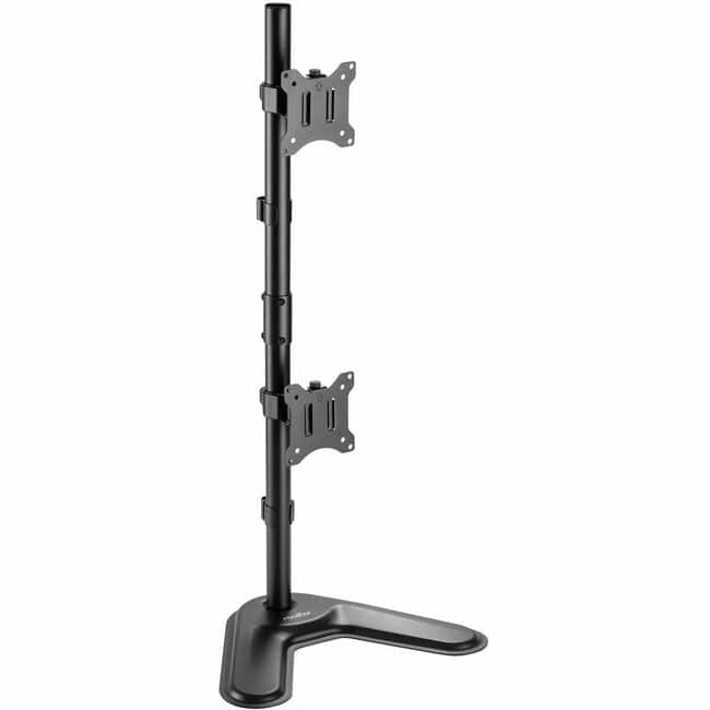 Rocstor - ErgoReach Mounting Pole for Monitor - Vertical - Height Adjustable - 2 Display(s) Supported - 17" to 32" - Black