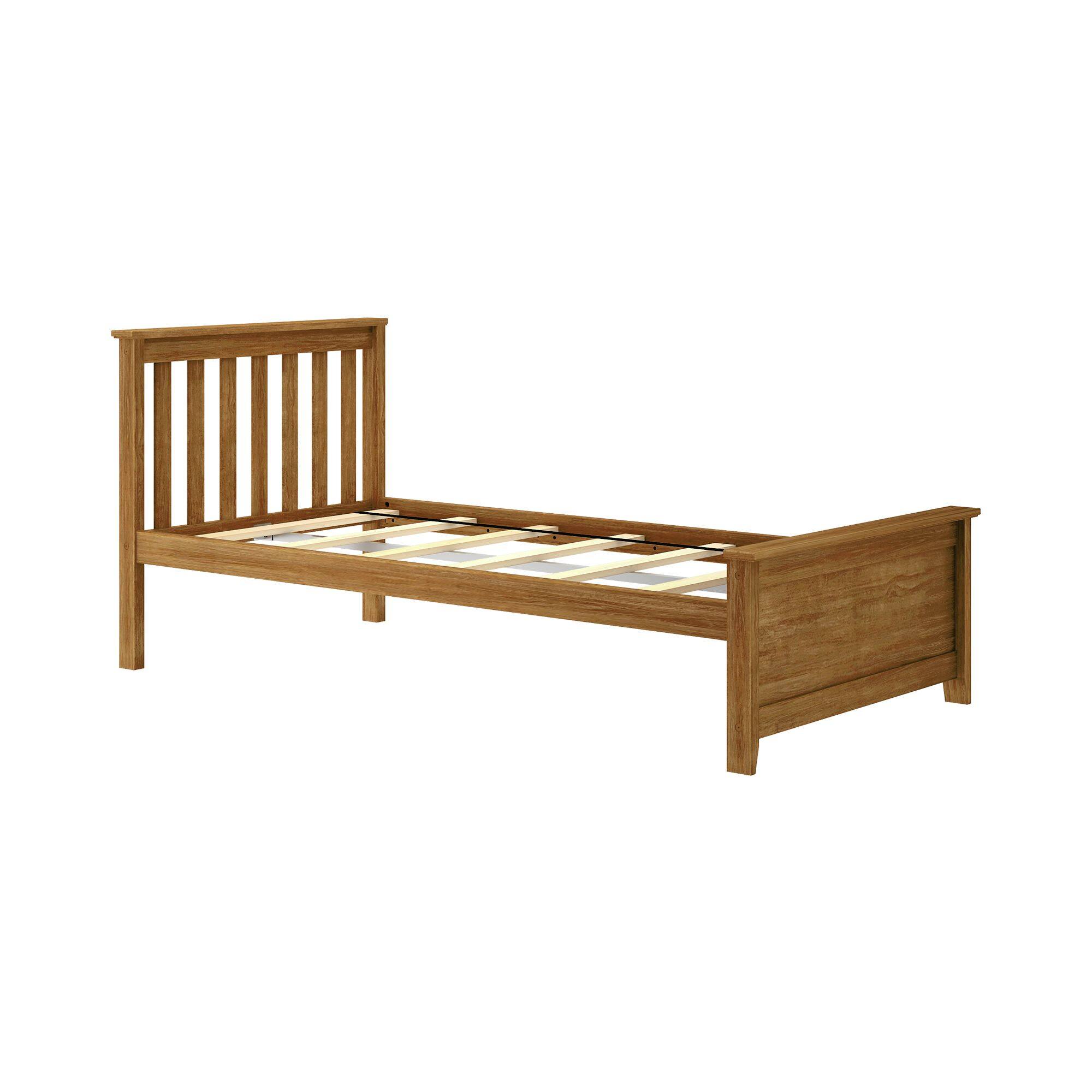 Alt View 2. Plank+Beam - Classic Twin-Size Platform Bed, Pecan - Pecan.
